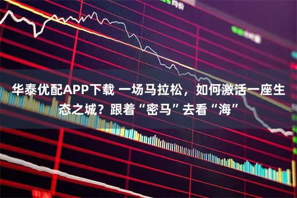 华泰优配APP下载 一场马拉松，如何激活一座生态之城？跟着“密马”去看“海”